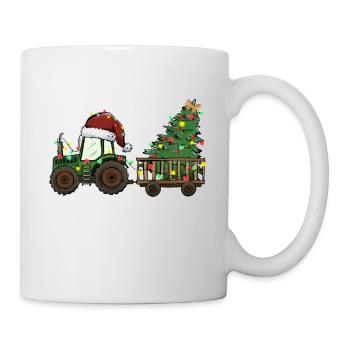 Trekker Weihnachtbaum Landwirt Geschenk - Tasse - Weiß - Rechts