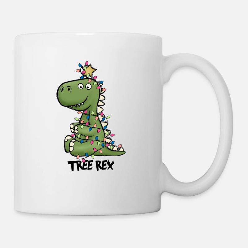 Weihnachten Dinosaurier Tree Rex - Tasse - Weiß