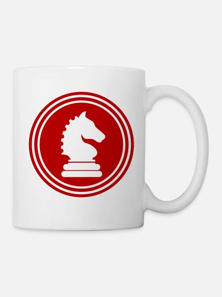 Pferd Schachfigur - Tasse - Weiß