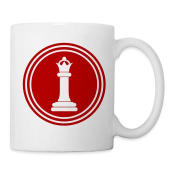 Schachfigur Königin - Tasse - Weiß - Rechts
