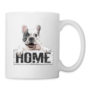 Bulldogge Hund Haustier Home Zuhause Schild - Tasse - Weiß - Rechts