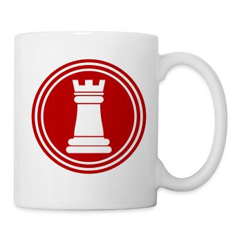 Schachfigur Turm - Tasse - Weiß - Rechts
