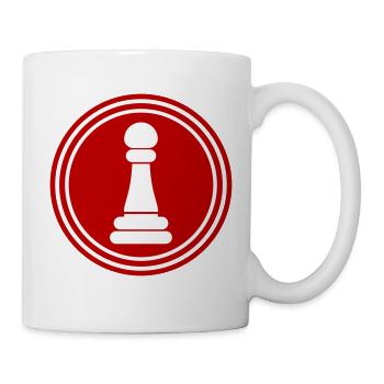 Läufer Bauer Schachfigur - Tasse - Weiß - Rechts