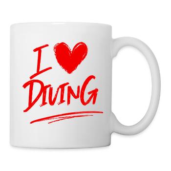 I love diving - Mug - white - Right