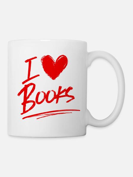 Ich liebe Bücher - Tasse - Weiß