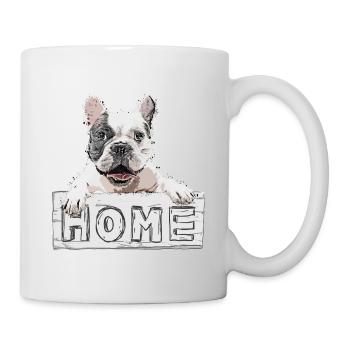Bulldogge Hund Haustier Home Zuhause Schild - Tasse - Weiß - Rechts
