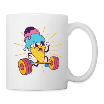 Ice Cream Weight Training Squat Ice Cream Fitness kawaii - Mug - white - Right