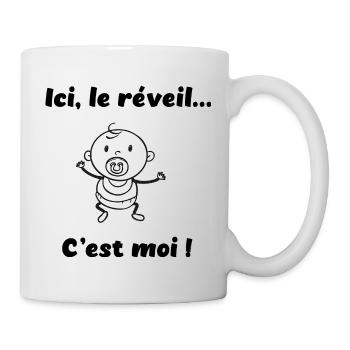 Ici le réveil c'est moi ! - Mug blanc - blanc - Droite