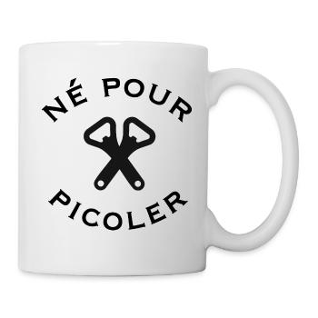 Né pour picoler - Mug blanc - blanc - Droite