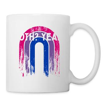 Les deux oui Bisexuel LGBTQ Bi Pride Asexual Dictons - Mug blanc - blanc - Droite