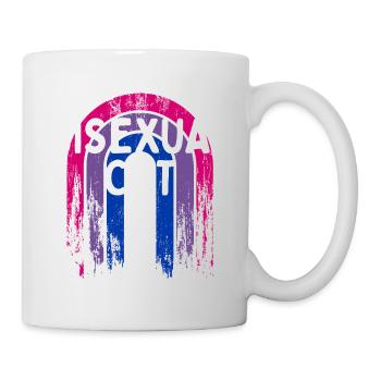 Bisexual Cat Bi LGBTQ Bi Pride LGBT Funny Animal - Tasse - Weiß - Rechts
