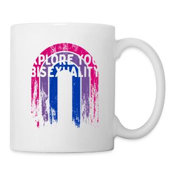 Explorez votre Bisexualité Bisexuelle LGBTQ Bi Pride - Mug blanc - blanc - Droite