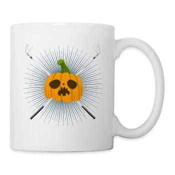 Golf Golfer-Halloween-Edition Kürbis spielt Golf - Tasse - Weiß - Rechts