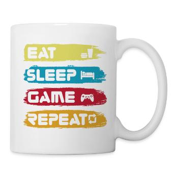Eat Sleep Game Repeat - Tasse - Weiß - Rechts