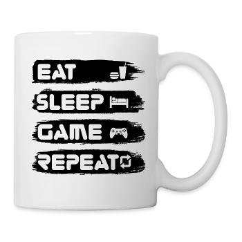 Eat Sleep Game Repeat - Tasse - Weiß - Rechts