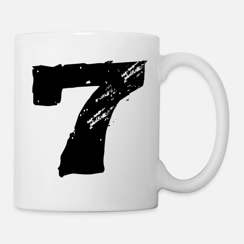 7 Zahl Trikot - Tasse - Weiß