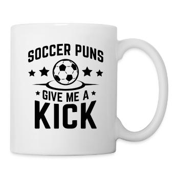 Les jeux de mots sur le football me donnent un coup de pied - Mug blanc - blanc - Droite