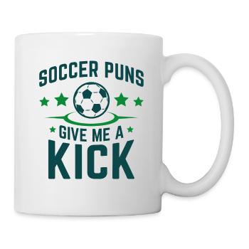 Les jeux de mots sur le football me donnent un coup de pied - Mug blanc - blanc - Droite