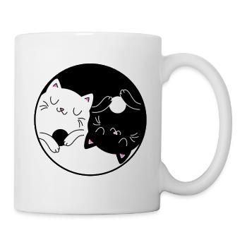 Yin & Yang Cats - Zen Yoga Cat Rest Sun - Mug - white - Right