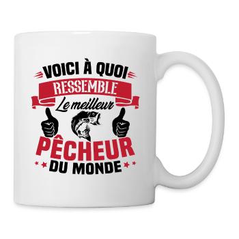 Le meilleur pêcheur du monde Cadeau pêcheur - Mug blanc - blanc - Droite