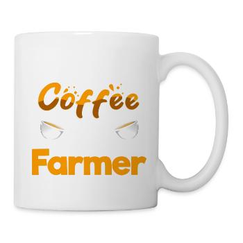 Half Coffee Half Farmer Funny Farming Humor Farm - Mug - white - Right
