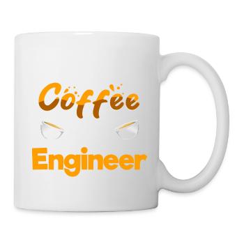 Half Coffee Half Engineer Funny Engineering Humor - Mug - white - Right