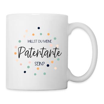 Willst du meine Patentante sein? Taufpatin - Tasse - Weiß - Rechts