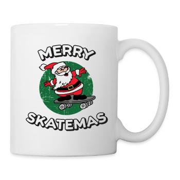 Merry Skatemas | Skateboard Christmas Print - Mug - white - Right