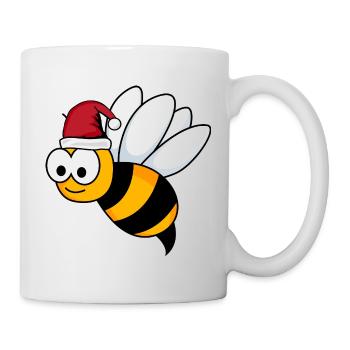 Honigbiene Comic Weihnachten - Tasse - Weiß - Rechts