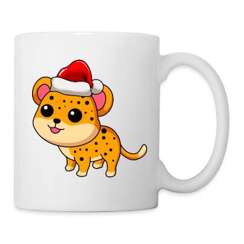 Leopard Comic Weihnachten - Tasse - Weiß - Rechts