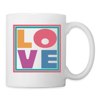 Cool Colorful Love Square Gift Men Women & Kids - Mug - white - Right