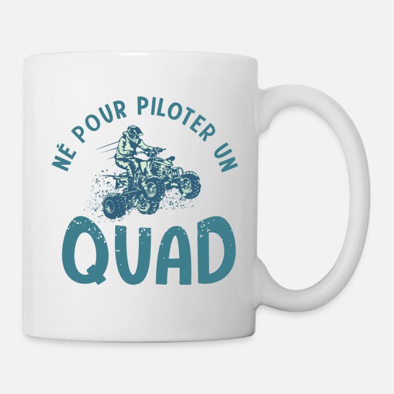 Quad né pour quad atv quad quad - Mug blanc - blanc