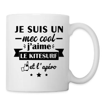mec cool kitesurf, idée cadeau kitesurfeur - Mug blanc - blanc - Droite