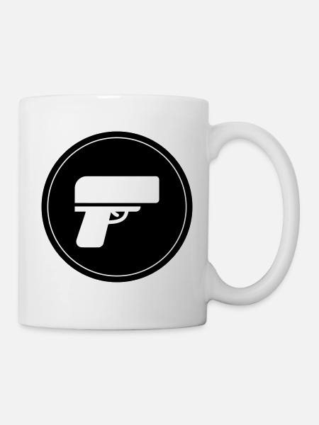 Waffe Money Rain Kreis - Tasse - Weiß