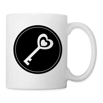 Cercle de mariage cœur clé - Mug blanc - blanc - Droite