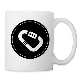 Climbing equipment carabiner circle - Mug - white - Right