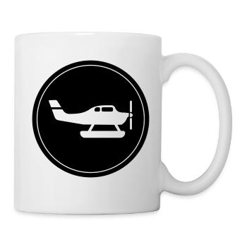 Cercle de symboles d’avion - Mug blanc - blanc - Droite