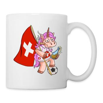 Schweizer Party Einhorn - Tasse - Weiß - Rechts