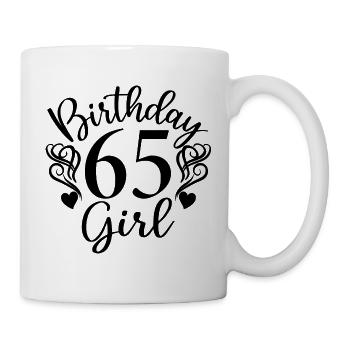 65e anniversaire Femmes Son anniversaire Fille 65 ans - Mug blanc - blanc - Droite