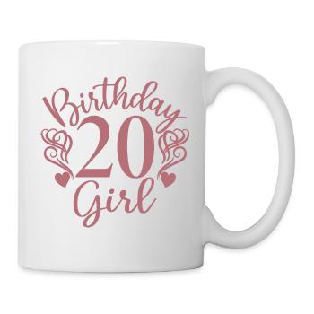 20. Geburtstag Frauen Ihr Geburtstagskind 20 Jahre alt - Tasse - Weiß - Rechts