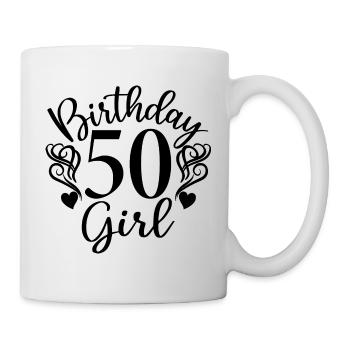 50e anniversaire Femmes Son anniversaire Fille 50 ans - Mug blanc - blanc - Droite