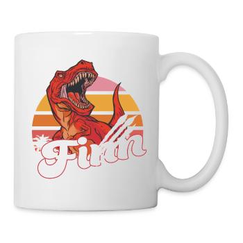 FINN - Beau prénom de garçon avec T-REX Dino - Mug blanc - blanc - Droite