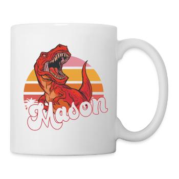 MASON - Schöner Jungen Name mit T-REX Dino - Tasse - Weiß - Rechts