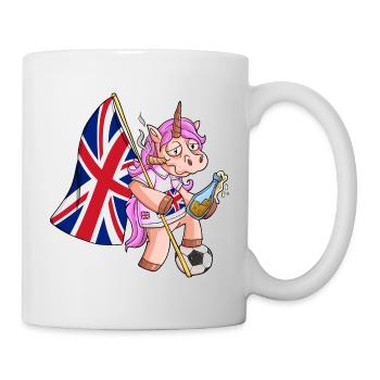 England Party Einhorn - Tasse - Weiß - Rechts