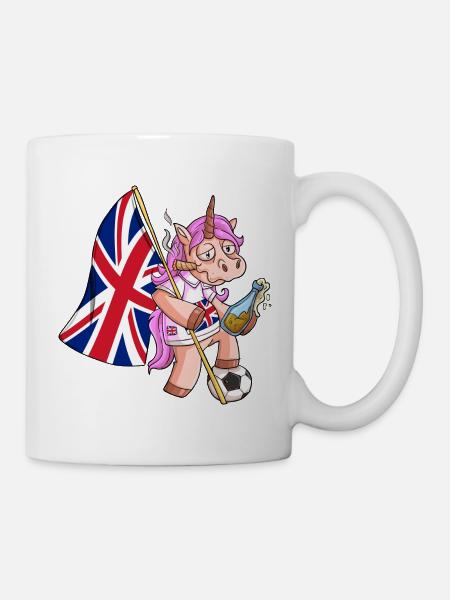 England Party Einhorn - Tasse - Weiß