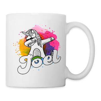JOEL - Beau nom de garçon avec licorne cool - Mug blanc - blanc - Droite