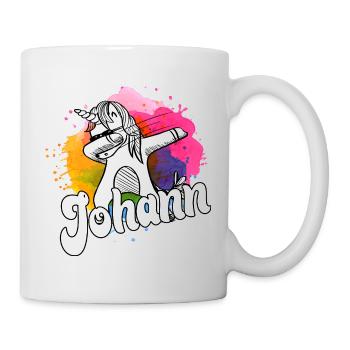 JOHANN - Beau nom de garçon avec une licorne cool - Mug blanc - blanc - Droite