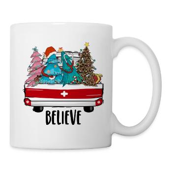 Croyez tenue de Noël - Mug blanc - blanc - Droite