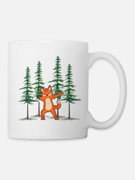 Wald shinrin yoku Waldmeditation "Fuchs im Wald" - Tasse - Weiß
