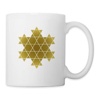 Hexagramm Stern gold - Tasse - Weiß - Rechts